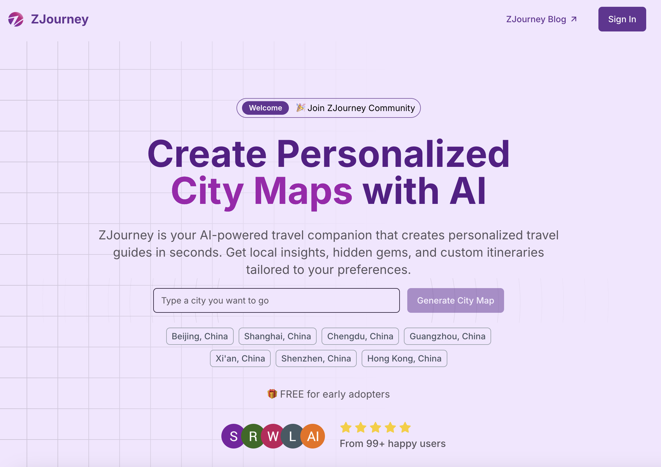 ZJourney City Map